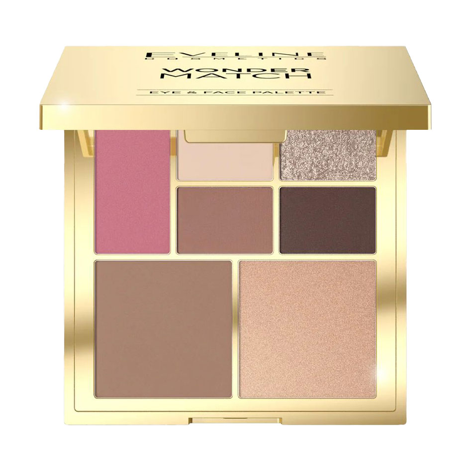 Палетка для макіяжу очей та контурингу обличчя Eveline Cosmetics Wonder Match Eye &amp; Face Palette, 14 г