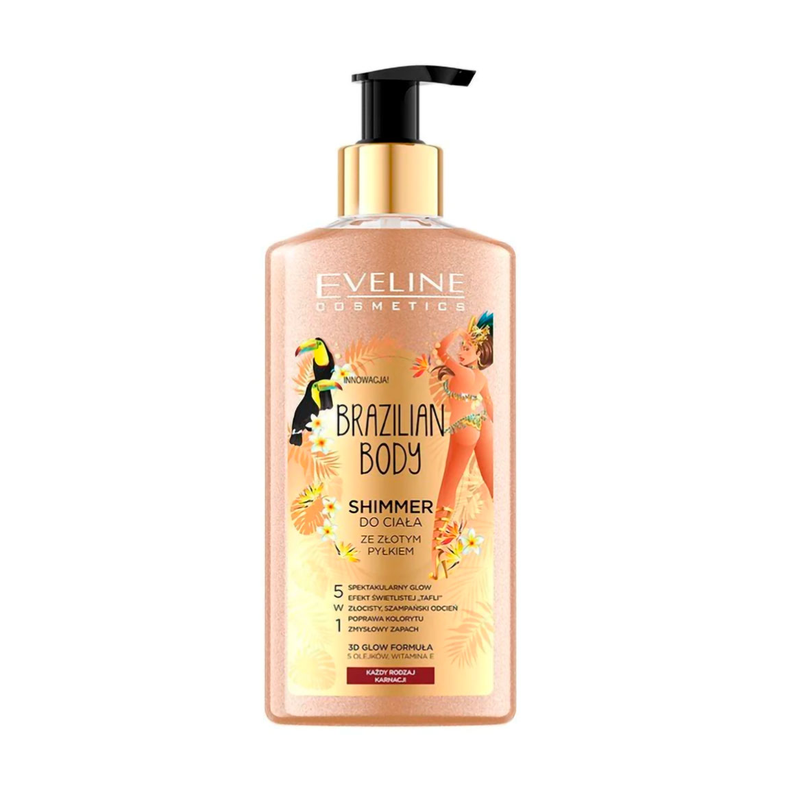 Шимер для тіла Eveline Cosmetics Brazilian Body Shimmer з золотим пилом, 150 мл